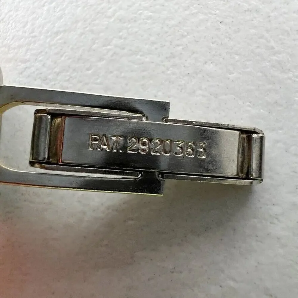 Vintage Silver Tone Square Patent 2920363 Single Cufflink